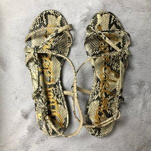 NWT Sam Edelman Teale Nude Slingback Snakeprint Sandal